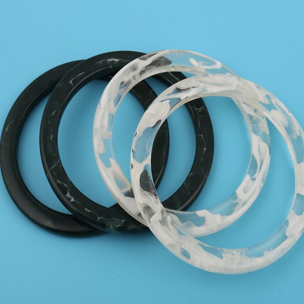 Acrylic O Ring Bag Handle 92mm - DIY Purse Hardware, Open End