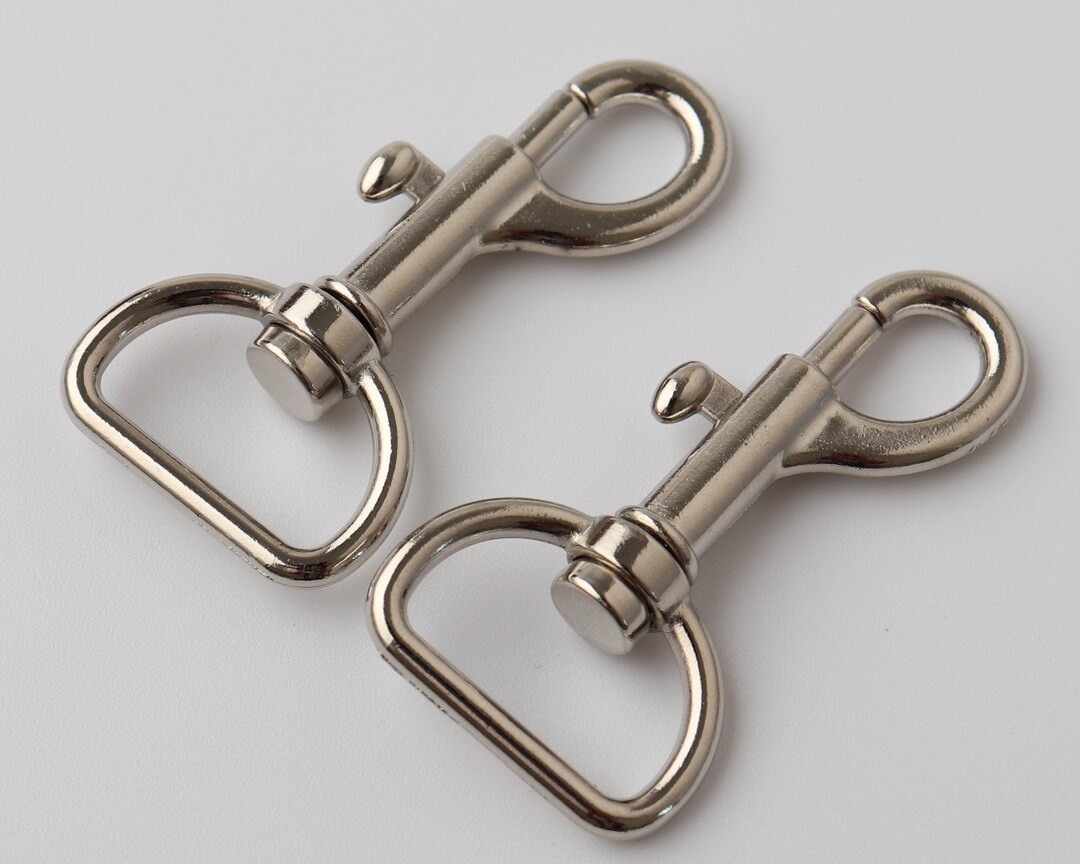 1 25mm Inner Silver Swivel Snap Clasp Eye Bolt Scissor Snap Square