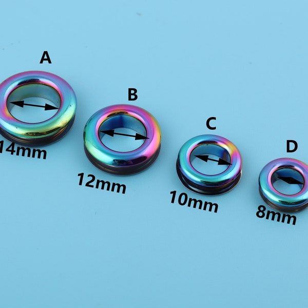 Metal Eyelet Grommets With Washer Rainbow Round Ring Grommets Eyelet Round Grommets For Bag Clothes Canvas Leather Craft Making