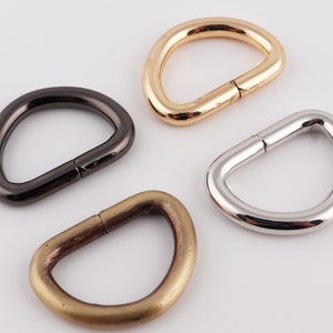 1&quot;(25mm Inner) Metal D Ring Antique Brass/Gun Black/Silver/Gold Iron Dee Ring D Buckle Purse Link Connector Hardware Supplies 4-10 PCS/Pack