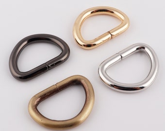 1"(25mm Inner) Metal D Ring Antique Brass/Gun Black/Silver/Gold Iron Dee Ring D Buckle Purse Link Connector Hardware Supplies 4-10 PCS/Pack