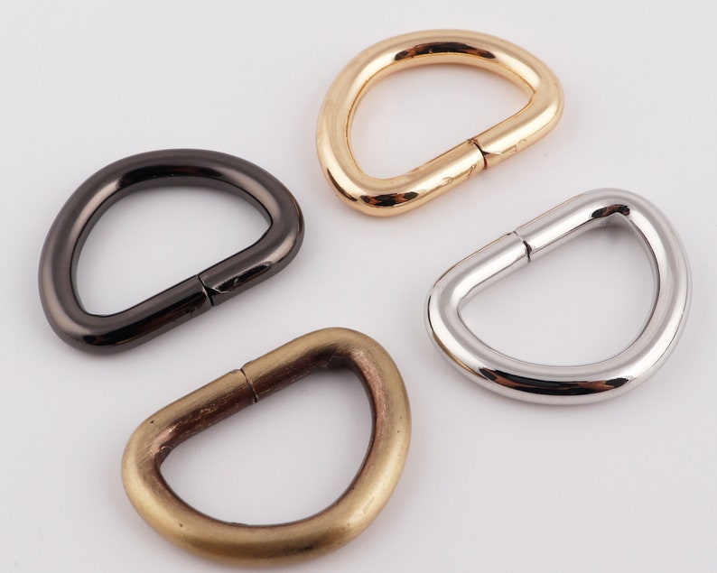 125mm Inner Metal D Ring Antique Brass/Gun Black/Silver/Gold Iron Dee Ring D Buckle Purse Link Connector Hardware Supplies 4-10 PCS/Pack image 1