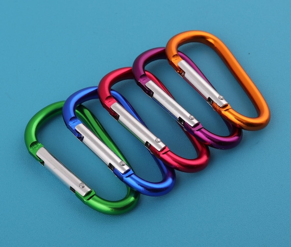 D-shaped Metal Carabiner Clip: Keychain, Pet Leash, Backpack