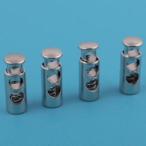 22*8mm Metal Double Hole Cord Lock Single switch Cord Lock Spring Rope Plug Elastic Adjuster Cord  Fastner Slider Shoelace Purse Accessories