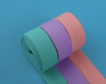 Cotton Webbing Straps: DIY Bag, Leash & Belt Supplies - 1/1.25/1.5"