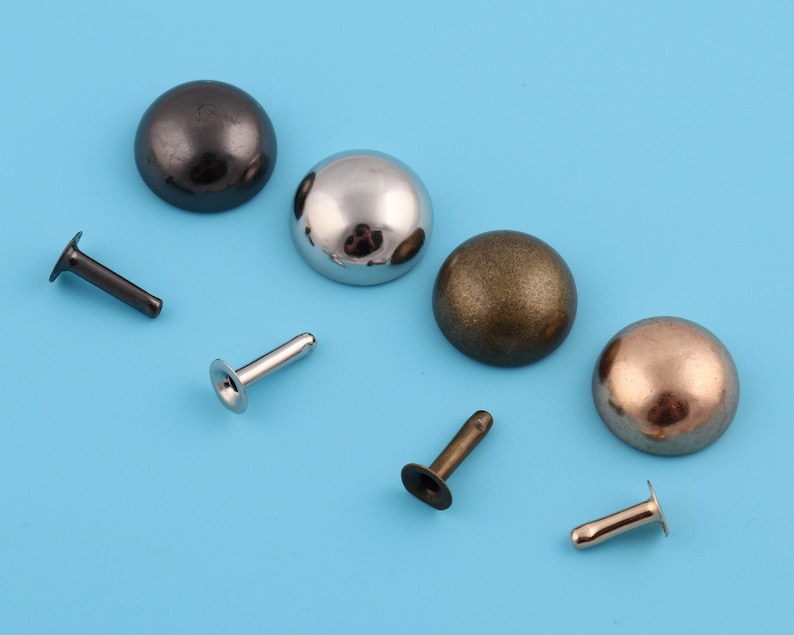 20mm Outer Metal Round Rivets Dome Mushroom Rivets Double Cap Rivets Rapid Studs Rivet Buttons Purse Leather Crafts Supply 34
