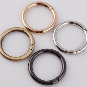 1.25&quot;(32mm) Spring O Ring Push Gate O Ring Bronze/Silver/Light Gold/Gun Black Round Buckle Fashion Purse Making DIY Accessory 4-10 PCS