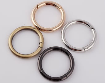 1.25&quot;(32mm) Spring O Ring Push Gate O Ring Bronze/Silver/Light Gold/Gun Black Round Buckle Fashion Purse Making DIY Accessory 4-10 PCS