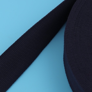 1.5‘’(38mm Width) Navy Blue Cotton Webbing Leash Webbing Belt Webbing Luggage Strap Webbing Fabric Cotton Twill Tape Natural Webbing