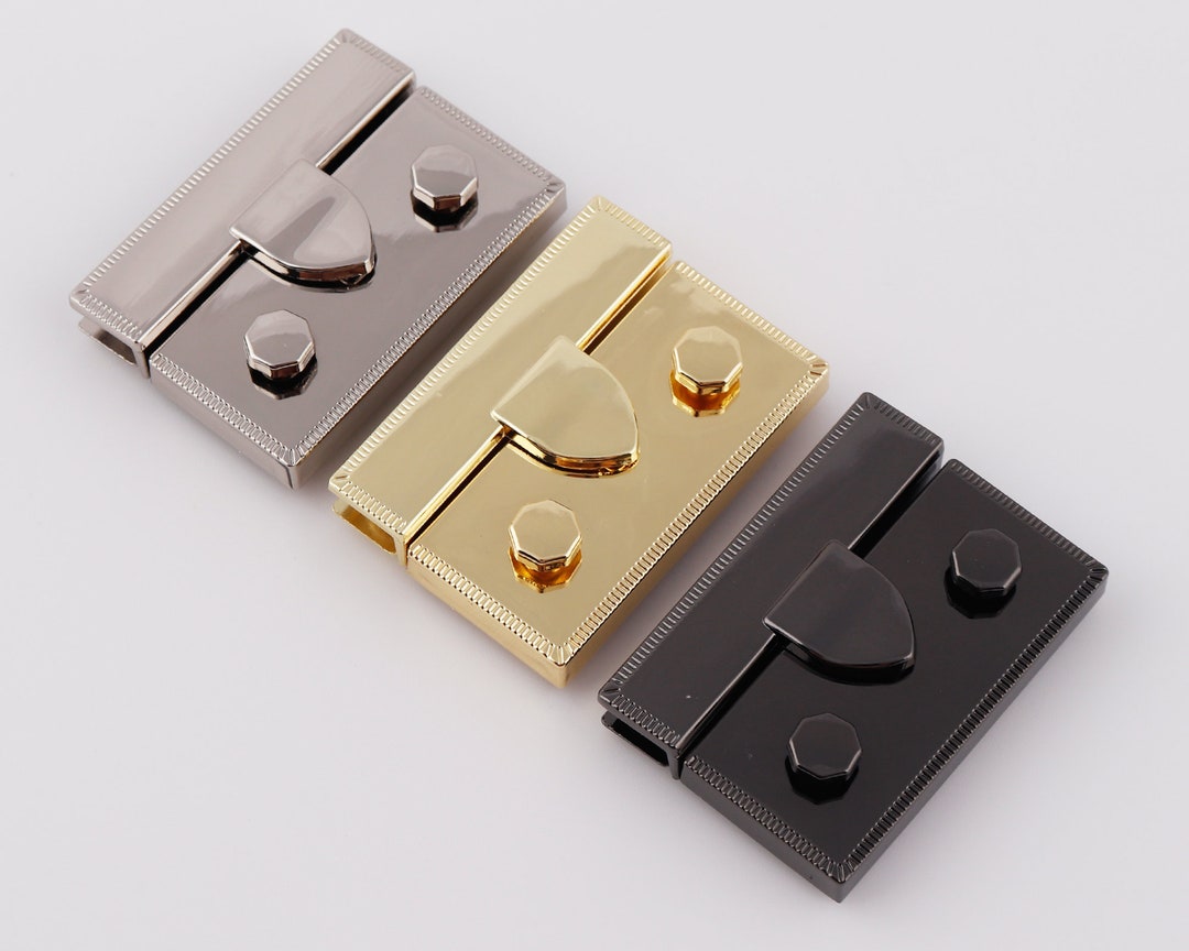 Wallet Latch Rectangle Purse Lock (50x34mm) Silver, Gold, Gun Black Hardware - Etsy