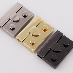 50*34mm Rectangle Purse Lock Purse Latch Clutch Clock Handbag Hardware Supplies 1-2-4-10 PCS/Pack Silver/Light Gold/Gun Black
