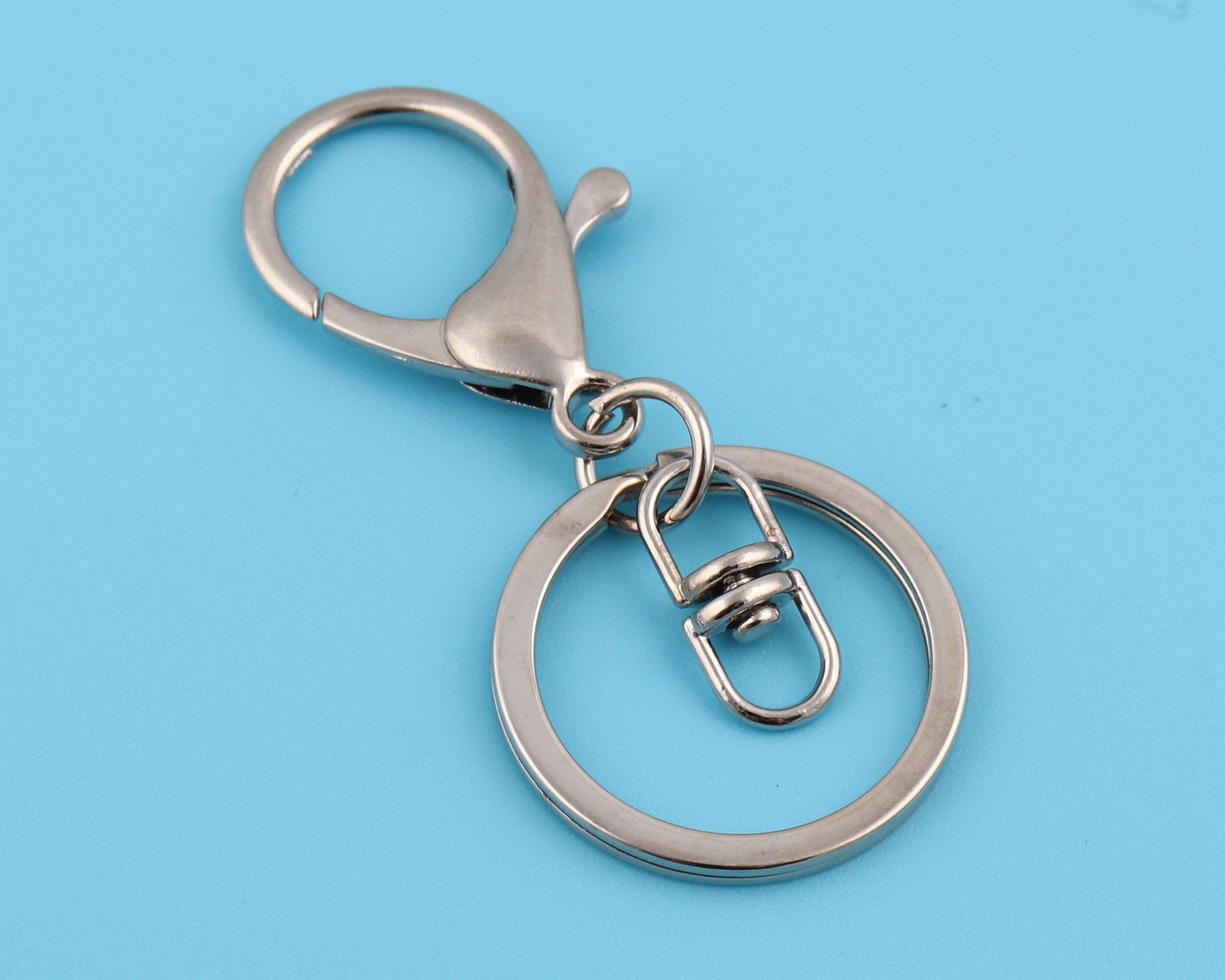 125mm Inner Keyring With Lobster Swivel Clasp Key Hook Chain Keychain Hook  Keyring Clasp Charms Keychain Jewelry Making Finding 