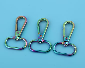 Rainbow Metal Swivel Clasp - 1" Trigger Clip, Bag Accessory