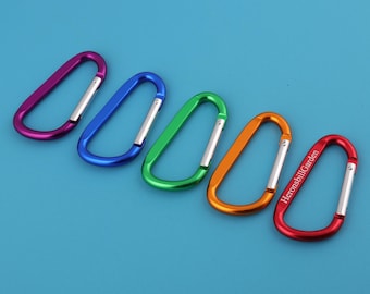Personalized D-Shaped Carabiner Keychain: Laser Engraved Titanium Alloy Keyring