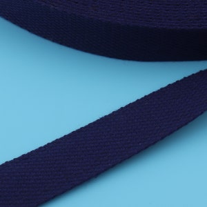 Navy Blue Cotton Webbing: 1" Key Fob, Leash & Strap Material