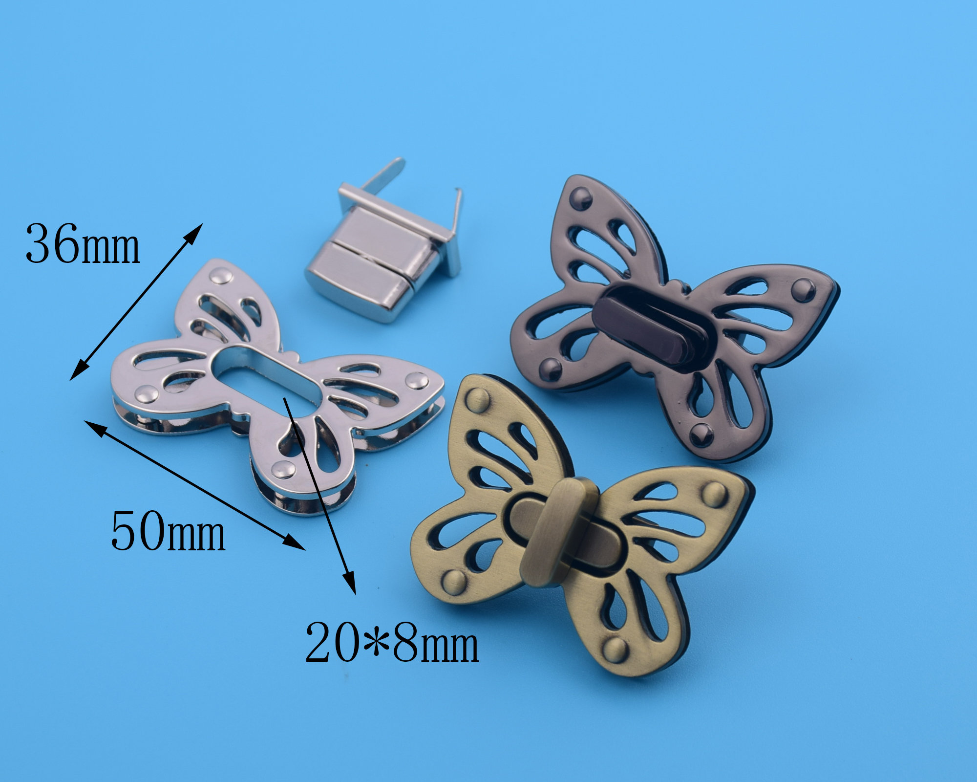 Butterfly Twist Lock: Antique Brass Bag Hardware (2 PCS, 36x50mm) - Etsy