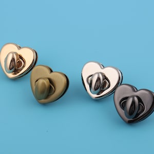 30*26mm Metal Heart Bag Lock Purse Lock Twist Turn Locks Bag Lock Wallet Closure Latch Bag Purse Hardware Supplies