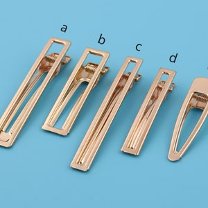 Golden Hollow Hair Clip Duckbill Clip Hair Pin Side Clip Bang Clip Barrettes Blank Base Diy Jewelry Making Pearl Hair Clip Setting 10Pcs