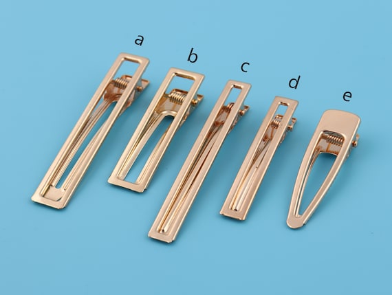 Golden Hollow Hair Clip Duckbill Clip Hair Pin Side Clip Bang Clip Barrettes Blank Base Diy Jewelry Making Pearl Hair Clip Setting 10Pcs