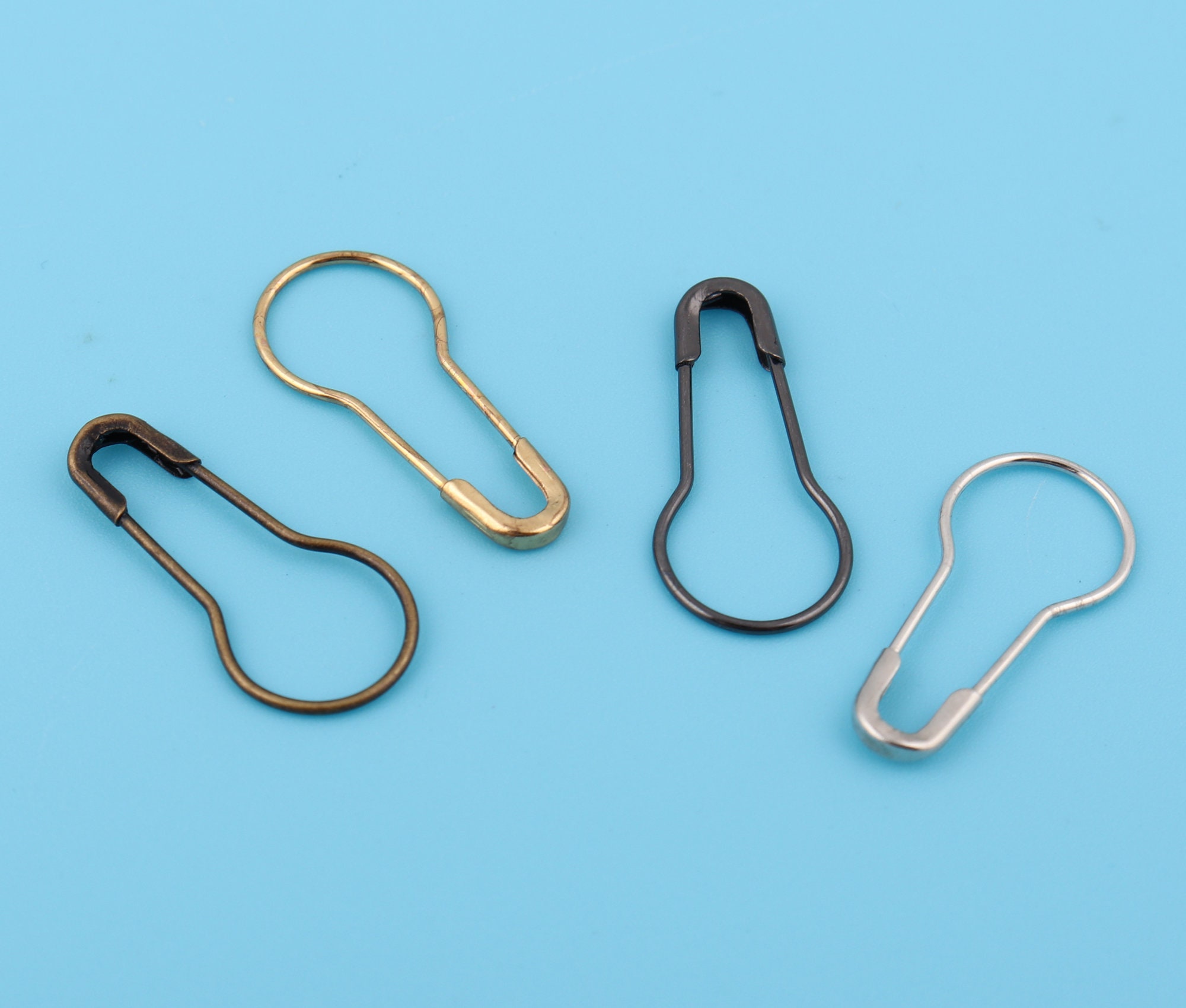 Metal Bulb Safety Pins: Gourd Shape for Hang Tags & Junk Journals