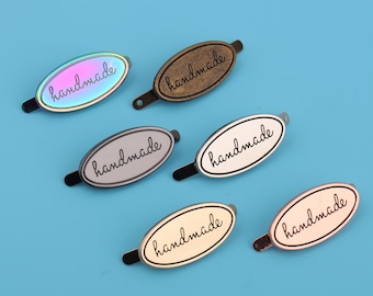 Metal "Handmade" Bag Label: Superior Quality Decorative Alloy (40x20mm)