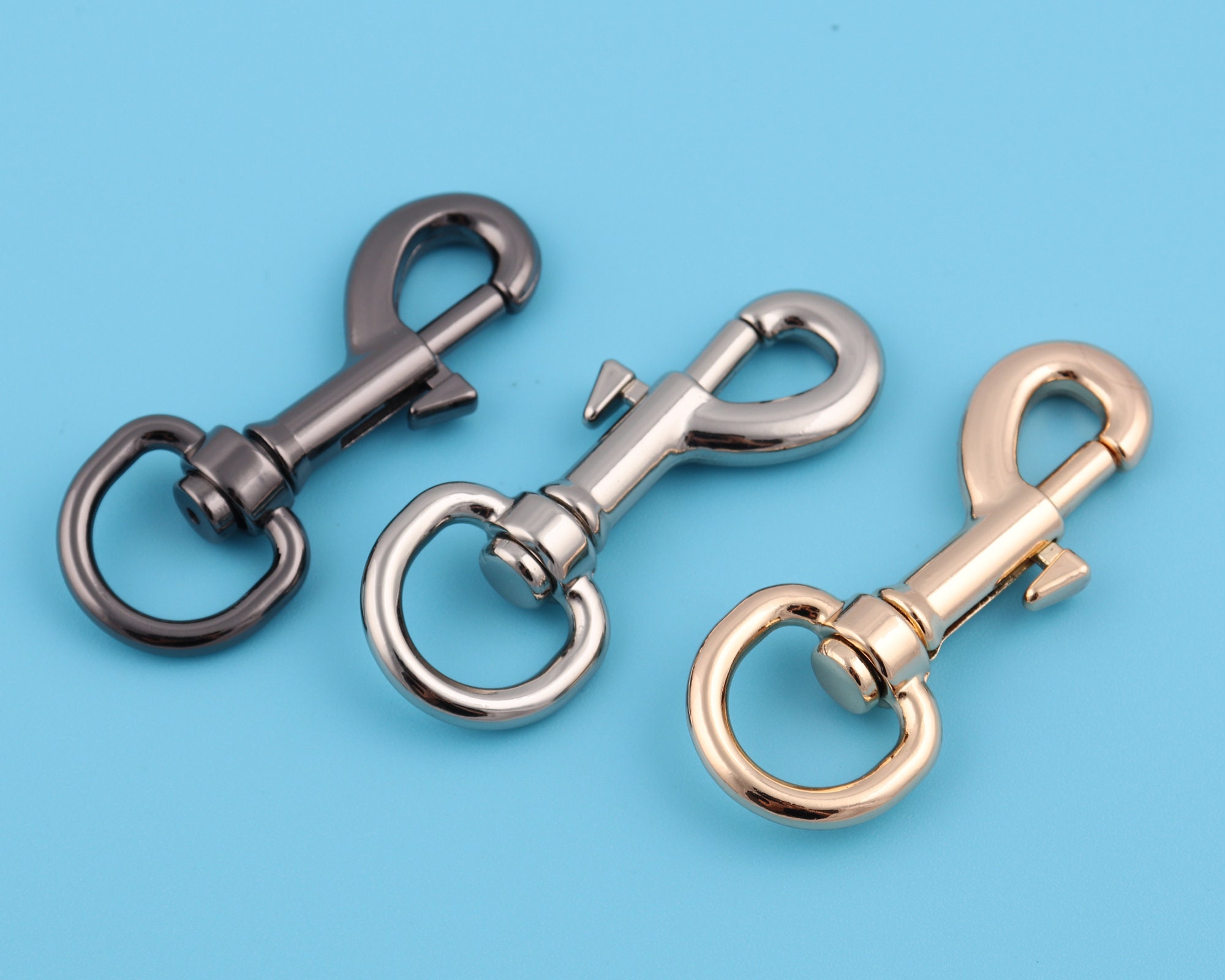 9PC Round Steel Swivel Eye Bolt Snap Hook Key Chain Pet Leash