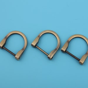 1"(25mm Inner) Horseshoe D Ring Antique Brass Screw D Buckle Dee Ring Screw U Shaped D Buckle horseshoe d ring screw d ring bag connector