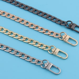120cm Length Metal Purse Shoulder 10mm Width Bag Handbag Chain Swivel Snap Clasp Crafting Chain Colorful Replacement Bag Chain Clasp Strap