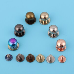 10 mm metallskruvnitar: Rundhuvudpinnar - Läderhantverksdetaljer