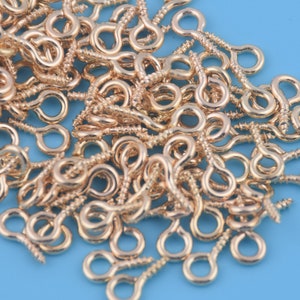 5mm*10mm Light Gold Eye Hook Screw Jewelry Making Mini Screw Eye Pins Antique Silver/Light Gold Loops Screws Eye Hook Bail Charm Hook Supply
