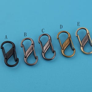 Metal S-Shaped Carabiner Clip: Double Spring Buckle Keychains