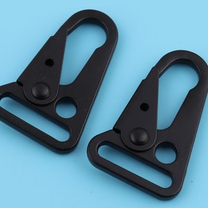 Matte Black Metal Spring Snap Hook: 1&quot; Inner Diameter Sling Clip