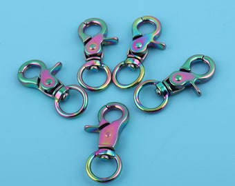 Rainbow Metal Swivel Clasp: 13mm Inner Diameter, Bag Accessory