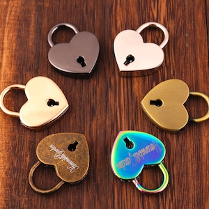 Engraved Heart Padlock, Personalized Love Lock, Anniversary Gift