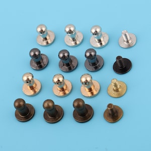 4mm Metal Screw Rivets Metal Screw Connector Round Head Screw Back Rivet Studs Button Screw Back Stud Purse Hardware