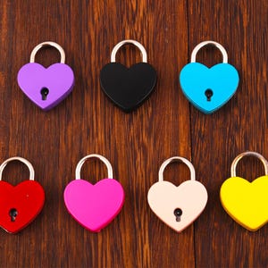Heart Shaped Padlock: Colorful Love Lock, Lover Gift (39x31mm)