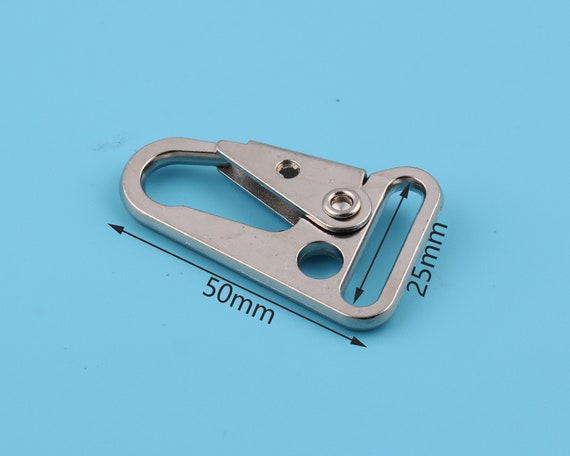 Hellery 4 x Metall Karabinerhaken Wirbel Karabiner Haken für Schultergurt Silber