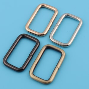 Hebilla de ajuste de cinturón con anillo rectangular de metal de 1,5&quot; (38 mm interior), conector rectangular, correa para bolso, artículos de ferretería para artesanías de cuero.
