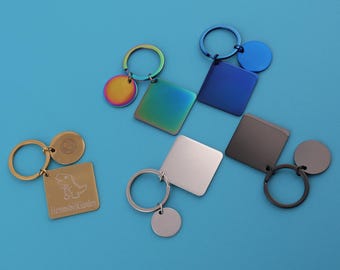 Personalized Keychain: Laser Engraved Metal Alloy, Custom Date/Logo
