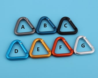 35mm Triangle Carabiner Clip: Aluminum Spring Hook Keyring