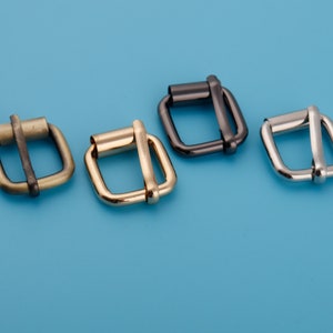 17mm Inner Metal Roller Pin Belt Buckle Single Prong Rectangle Center Bar Pin Buckle Tongue Heel Bar Strap Leather Craft Supplies