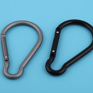 Aluminium Karabiner: Schlüsselring schwarz/grau, (101 x 61 mm)