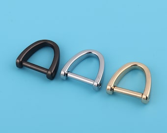 Horseshoe D Ring: 12mm Metal Bag Connector - Silver/Black/Gold