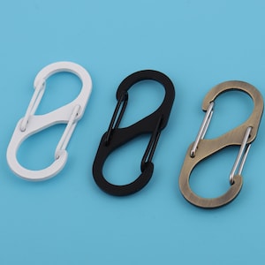 2&quot;(51mm Length)Matte Black S Shape Carabiner Keychain Keyring Outdoor Rock Climbing Activity Equipment S Dual Push Gated Spring Snap Hook