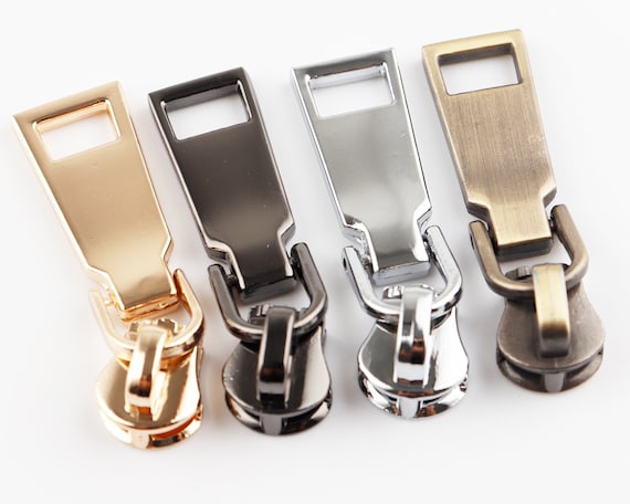 Four #5 Rounded Rectangle Zipper Pulls Antique Four #5 Rounded Rectangle Zipper Pulls Antique