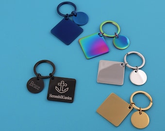 Personalized Keychain: Laser Engraved Metal Alloy, Custom Date/Logo