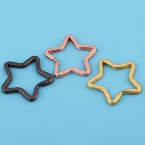 34mm Length Star Shape Double Split Key Chain Ring Split Rings Jump Ring Iron Connector Ring Round Key Link Ring Double Loop Keychain Supply
