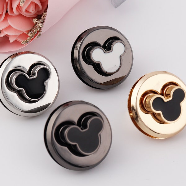 2-4-10 PCS  Cute MICKEY Bag Lock Cartoon Lock Flip Closure Lock Clasp Lock Purse Hardware Lock Accessories Suitable  Women's Bags Accessory