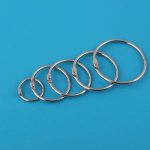 Anillas de encuadernación de metal plateado: Bisagras para carpetas de hojas sueltas - 25/38/40/45/50 mm