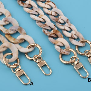 40cm/60cm/80cm/120cm Length Ladies Round Acrylic Chain Purse Chain Bag Strap Plastic Handle For Bag Short Bag Chain Purse Chain